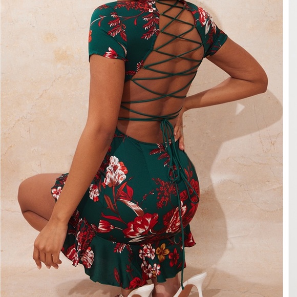 Emerald printed cross cross dress - Picture 2 of 8